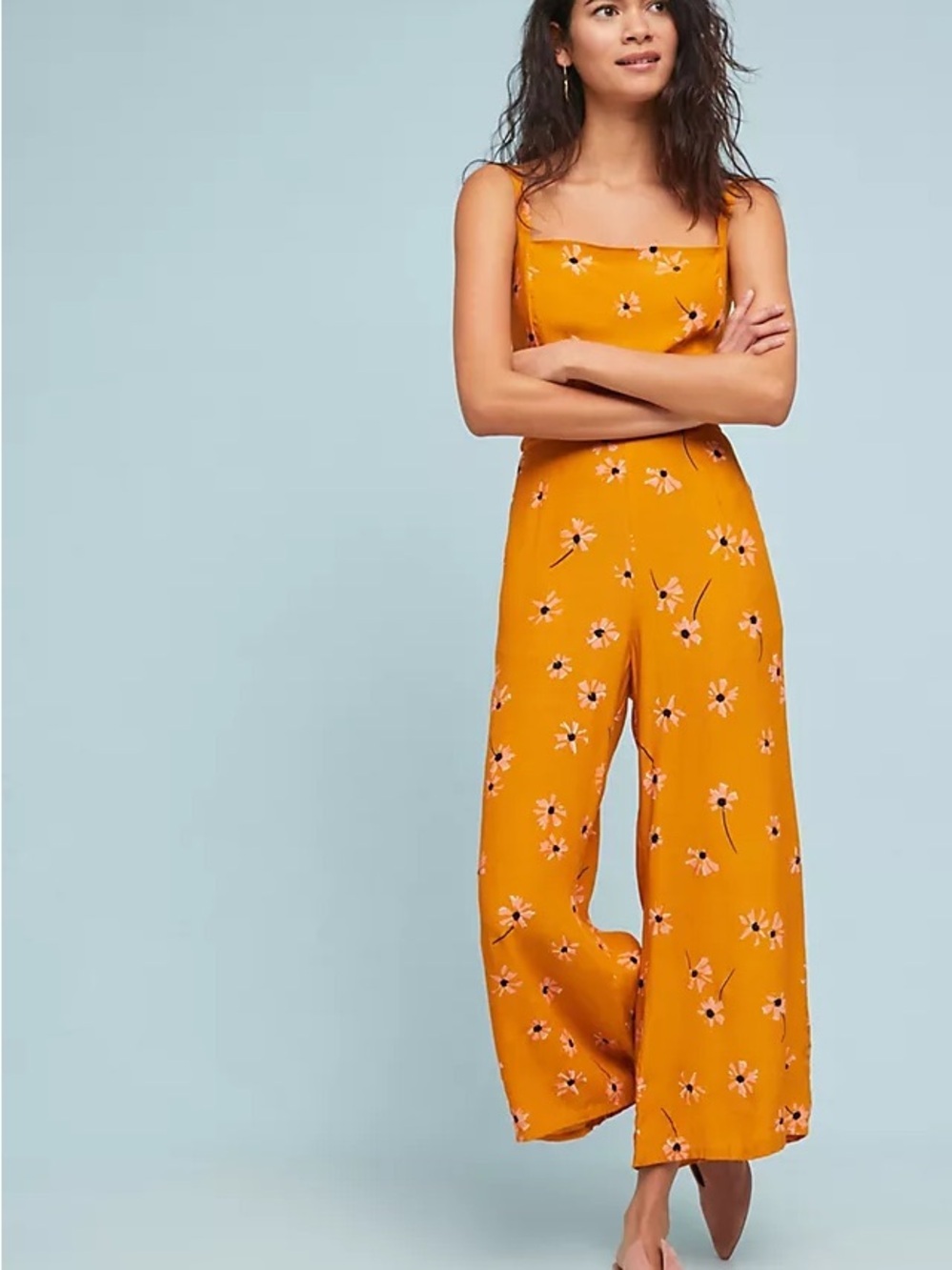 Faithfull The Brand Playa Wide Leg Jumpsuit Daisies Daisy